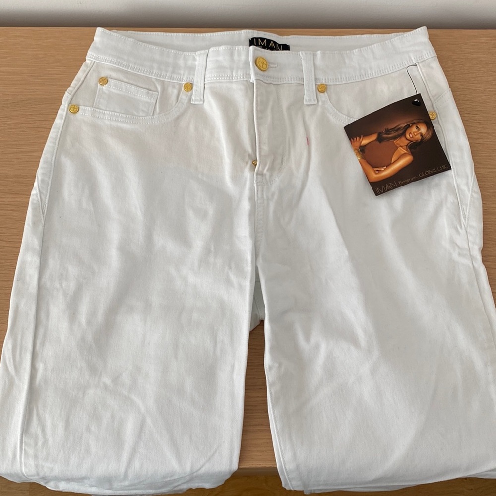 IMAN White Jeans